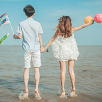 唯美海边背影头像情侣图片