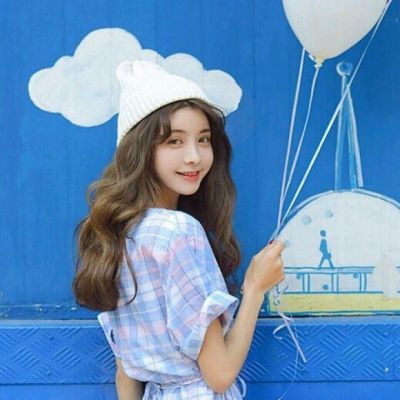 qq头像女蓝色系图片
