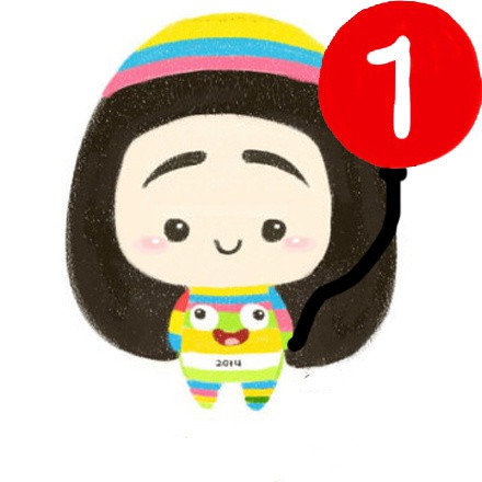 微信可爱小女孩加个红色的1头像