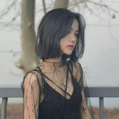 女生高清短发侧脸唯美小清新自然头像