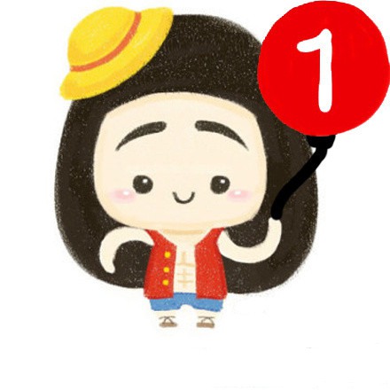 微信可爱小女孩加个红色的1头像