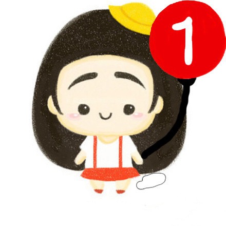微信可爱小女孩加个红色的1头像