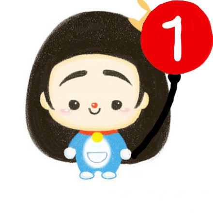 微信可爱小女孩加个红色的1头像