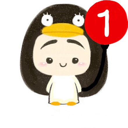 微信可爱小女孩加个红色的1头像