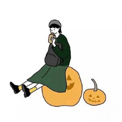 简约卡通情头可爱一人一张图片