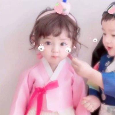 可爱萌系小孩情侣头像一对