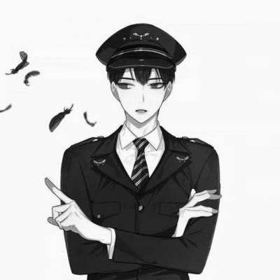 情侣头像动漫高冷霸气黑白一男一女图片