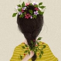头像背影女卡通图片