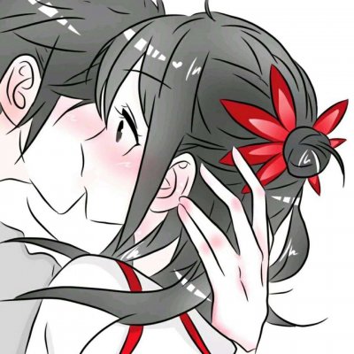 唯美动漫情侣亲吻图片