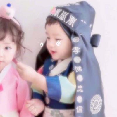 可爱萌系小孩情侣头像一对