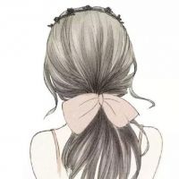 头像背影女卡通图片