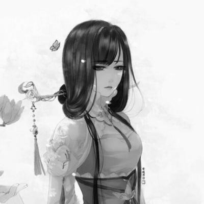 情侣头像动漫高冷霸气黑白一男一女图片