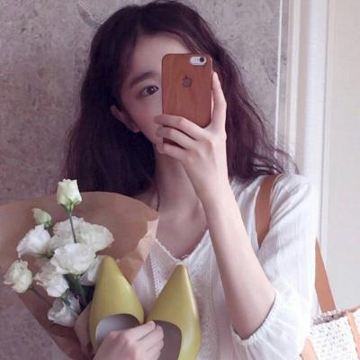 网红头像女生手机控挡脸图片