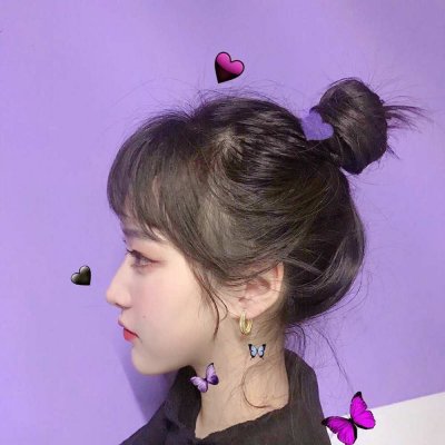 女生紫色系头像