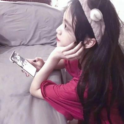 网红头像女生手机控挡脸图片
