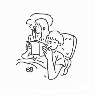 简约个性手绘头像黑白图片