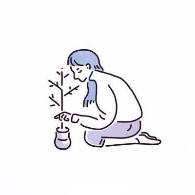 简约个性手绘头像黑白图片