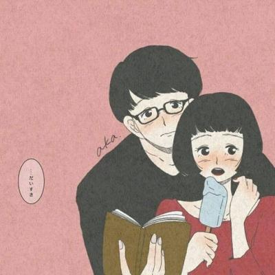 超甜暖心日系漫画情侣头像图片