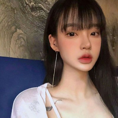 齐刘海微信美女头像图片