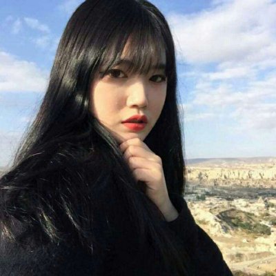 齐刘海微信美女头像图片