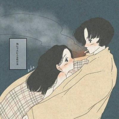 超甜暖心日系漫画情侣头像图片