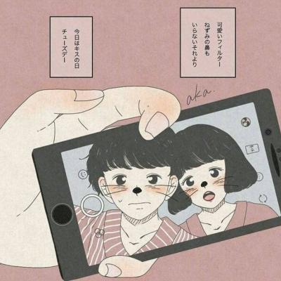 超甜暖心日系漫画情侣头像图片