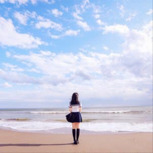 微信人看大海有意境风景头像