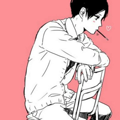 男生动漫丧头像红色背景
