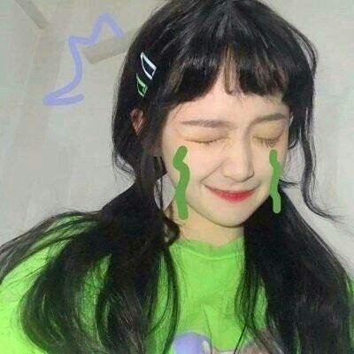 简单耐看干净头像女生绿色图片