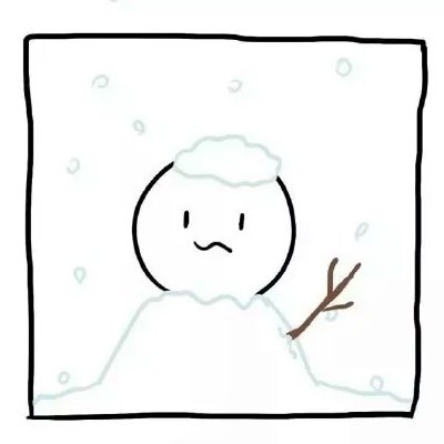 方框简约小白人情侣头像