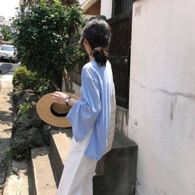 女生头像唯美浅蓝色高清图片