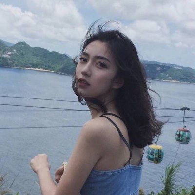 女生头像唯美浅蓝色高清图片