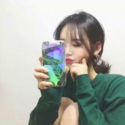 绿色系高清头像女生图片