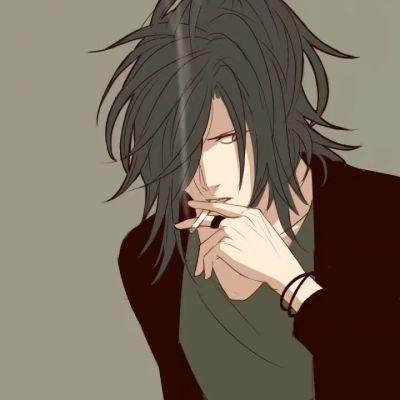 动漫头像男生冷酷抽烟