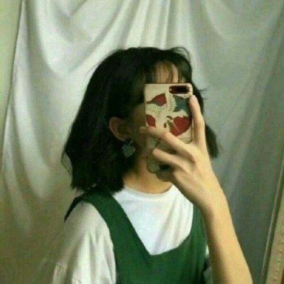 绿色系不露脸女生头像图片