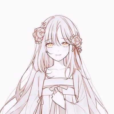 长发动漫唯美女生头像图片