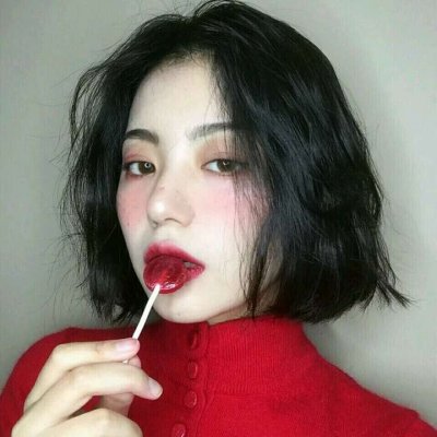 微信头像红色系列真人女生图片