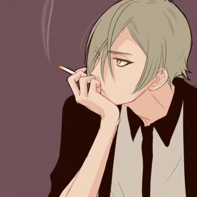 动漫头像男生冷酷抽烟