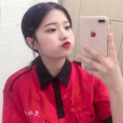 微信头像红色系列真人女生图片