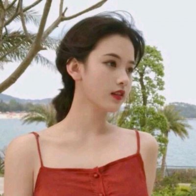 微信头像红色系列真人女生图片