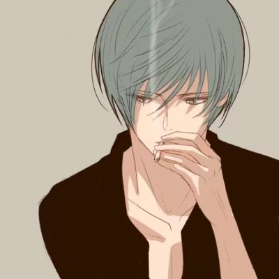 动漫头像男生冷酷抽烟