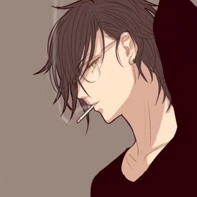 动漫头像男生冷酷抽烟