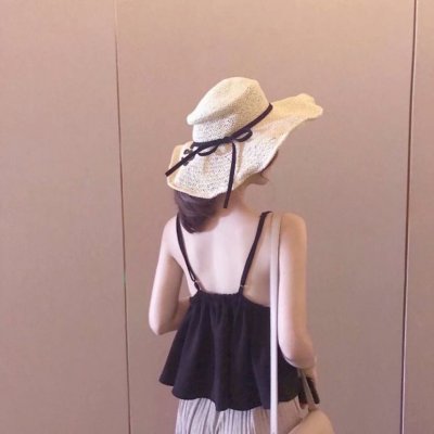 女生图片背影或侧脸头像戴帽子
