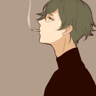 动漫头像男生冷酷抽烟