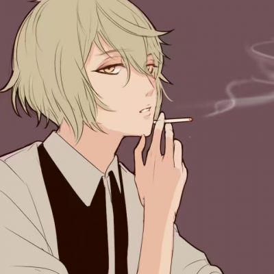 动漫头像男生冷酷抽烟