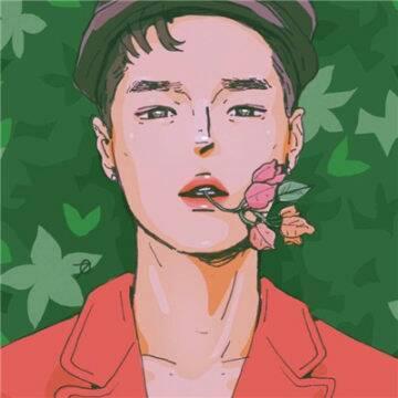 男生手绘头像冷酷帅气高清图片