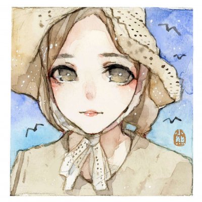 女生头像水彩手绘酷味图片