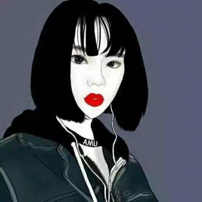 手绘霸气女生头像
