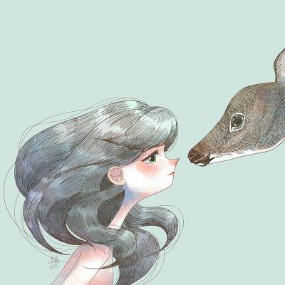 个性微信头像女生手绘图片
