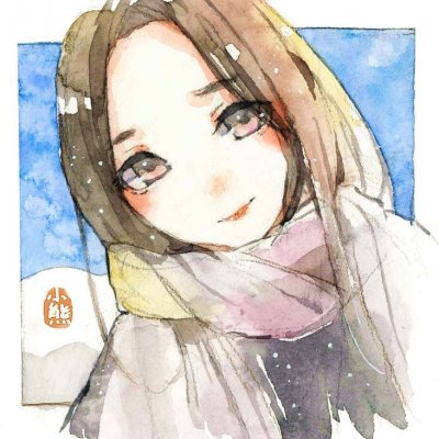 女生头像水彩手绘酷味图片